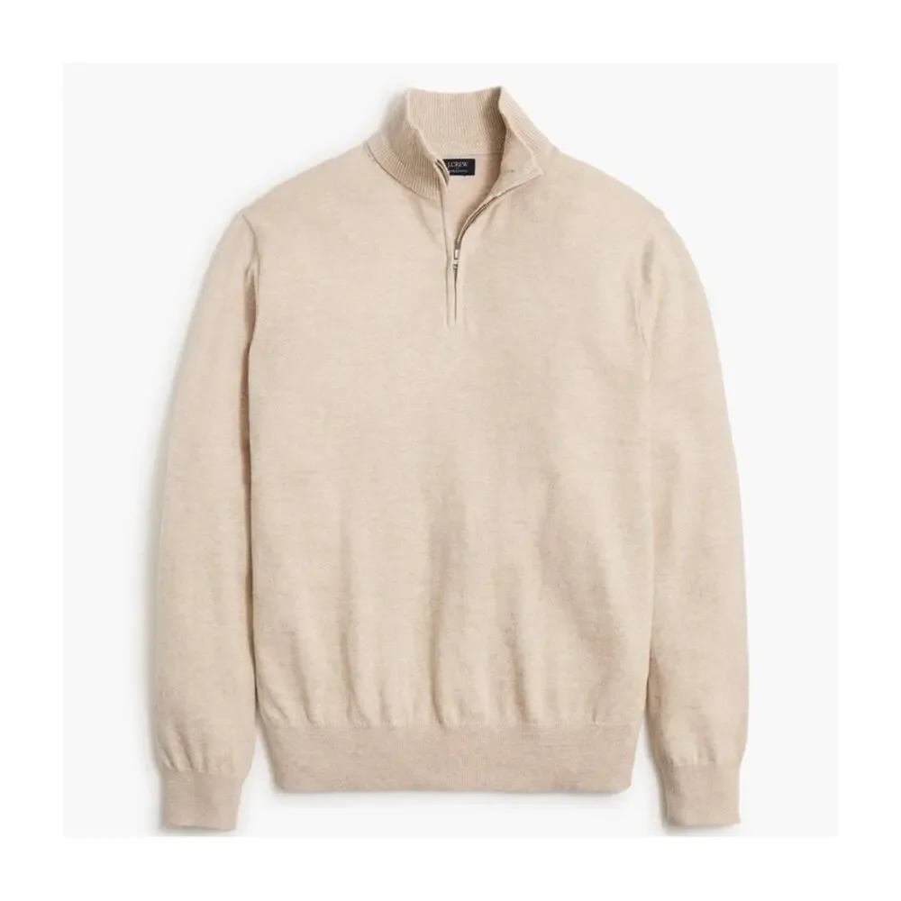 J. Crew Beige Half-Zip Sweater - Picture 1 of 6